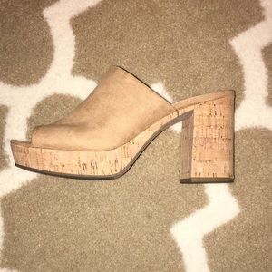 Suede block heel clogs